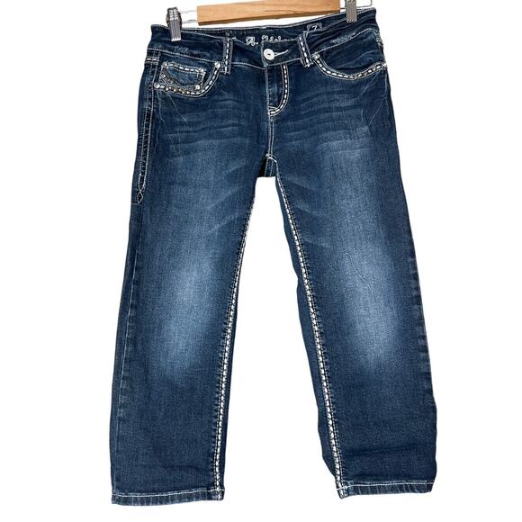 L.A. Idol USA Embellished Large Stitch Jeans Size 7 Women's - Picture 1 of 7